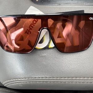 Quay Oversized Sunglasses with Rose  Lenses (nightfall)